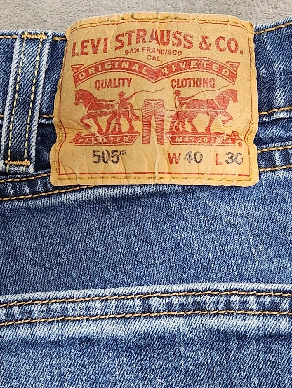 Levi's 505 Regular Straight Leg Jeans 40x30 Blue